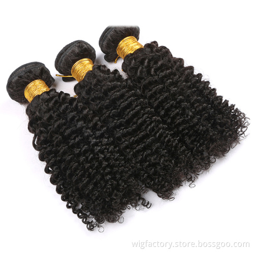 Wholesale raw unprocessed curly 100% brazilian human hair bundles, most popular kinky curly hair extensions for black women